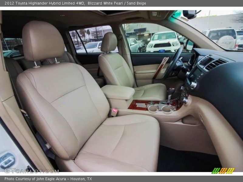 Blizzard White Pearl / Sand Beige 2012 Toyota Highlander Hybrid Limited 4WD