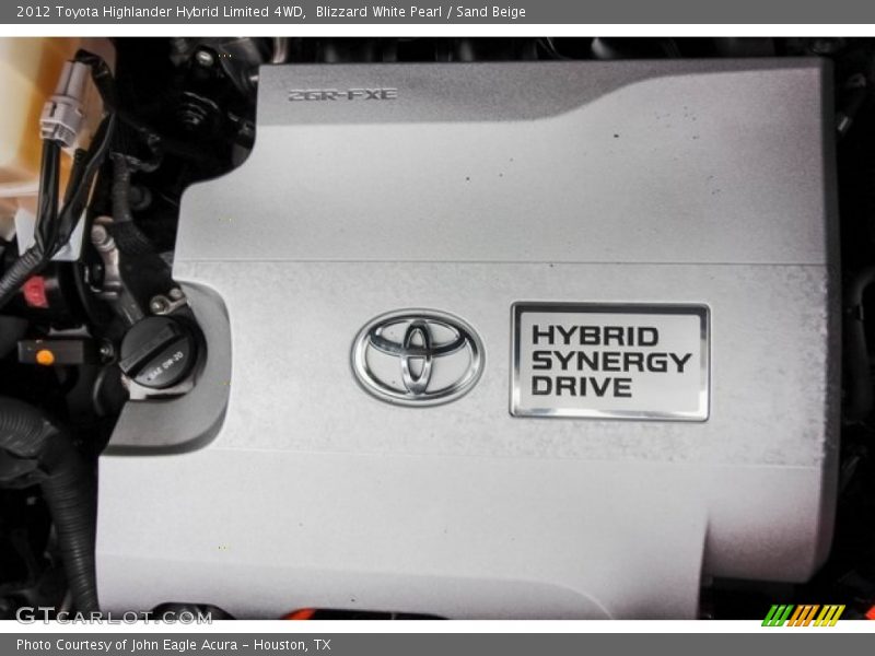 Blizzard White Pearl / Sand Beige 2012 Toyota Highlander Hybrid Limited 4WD
