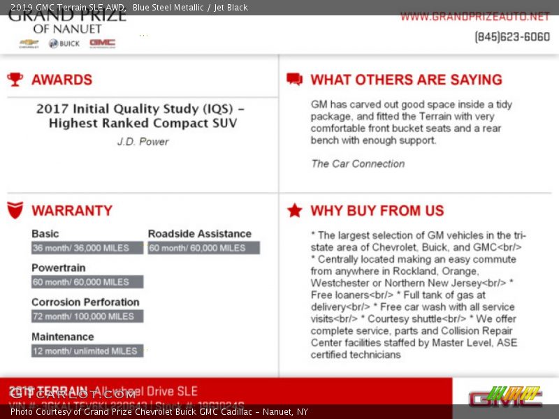 Blue Steel Metallic / Jet Black 2019 GMC Terrain SLE AWD