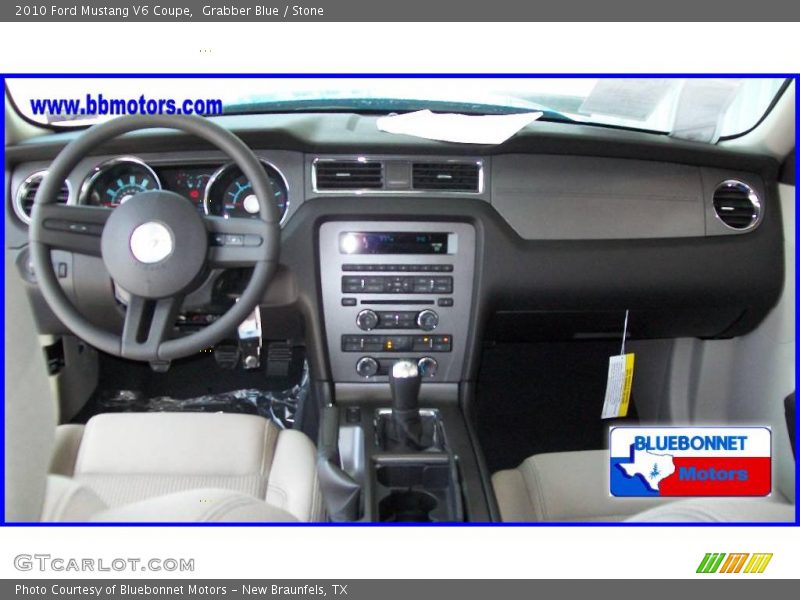 Grabber Blue / Stone 2010 Ford Mustang V6 Coupe