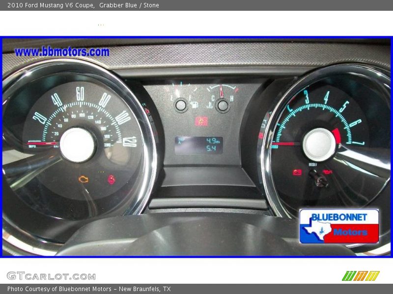 Grabber Blue / Stone 2010 Ford Mustang V6 Coupe