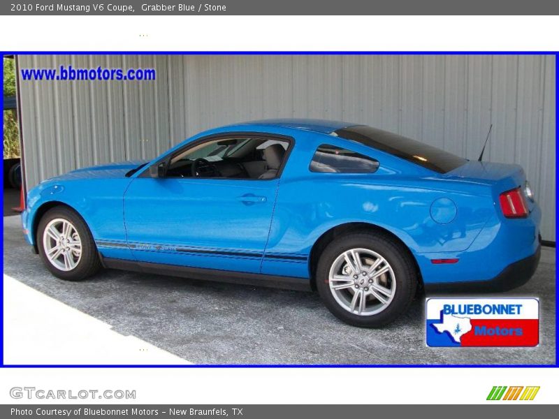 Grabber Blue / Stone 2010 Ford Mustang V6 Coupe