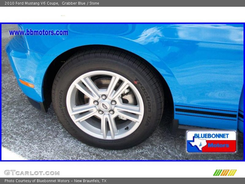 Grabber Blue / Stone 2010 Ford Mustang V6 Coupe