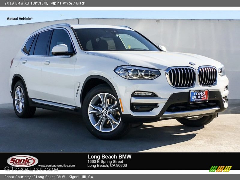 Alpine White / Black 2019 BMW X3 sDrive30i