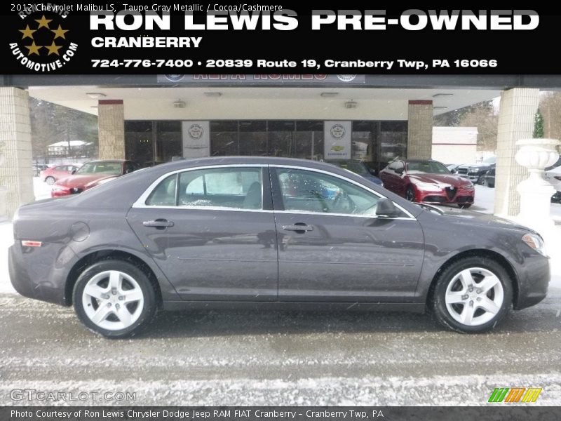 Taupe Gray Metallic / Cocoa/Cashmere 2012 Chevrolet Malibu LS