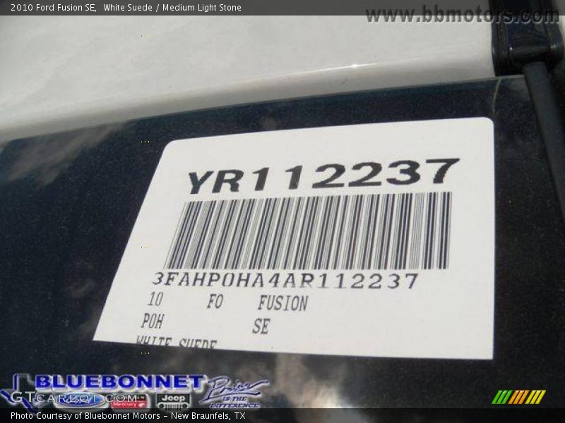 White Suede / Medium Light Stone 2010 Ford Fusion SE
