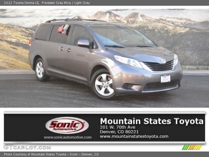 Predawn Gray Mica / Light Gray 2012 Toyota Sienna LE