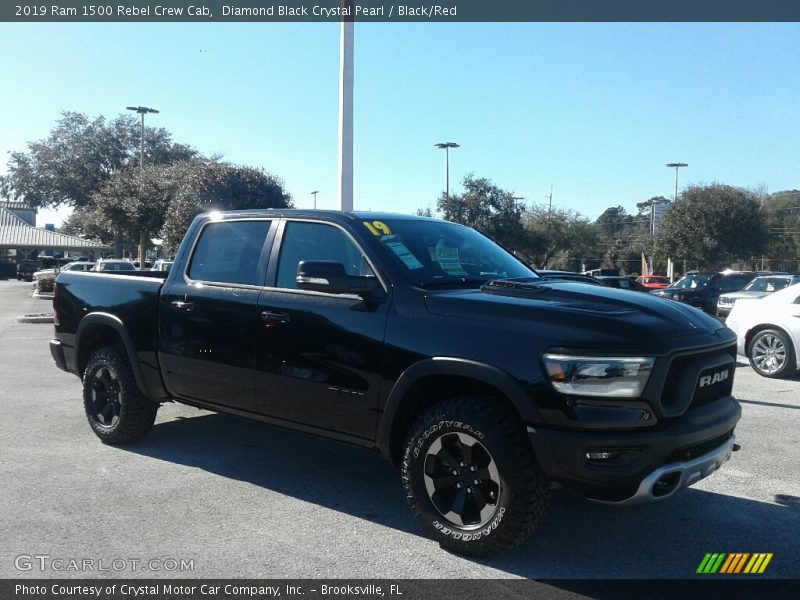 Diamond Black Crystal Pearl / Black/Red 2019 Ram 1500 Rebel Crew Cab