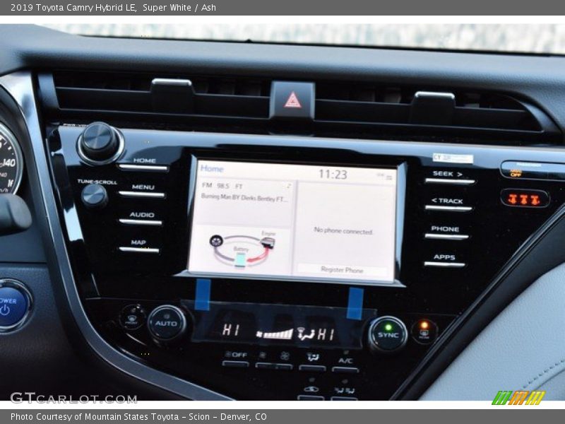 Super White / Ash 2019 Toyota Camry Hybrid LE