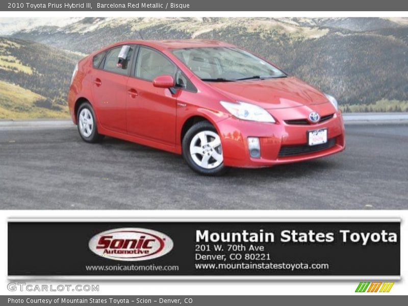 Barcelona Red Metallic / Bisque 2010 Toyota Prius Hybrid III