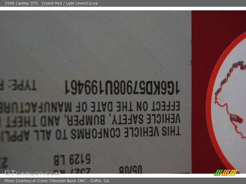 Crystal Red / Light Linen/Cocoa 2008 Cadillac DTS