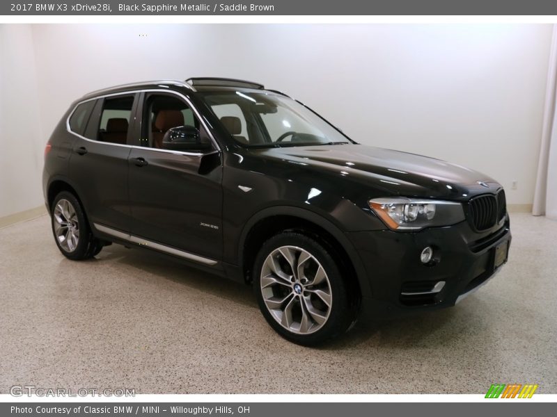 Black Sapphire Metallic / Saddle Brown 2017 BMW X3 xDrive28i