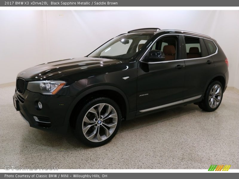 Black Sapphire Metallic / Saddle Brown 2017 BMW X3 xDrive28i