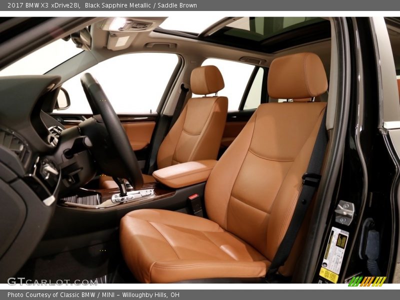 Black Sapphire Metallic / Saddle Brown 2017 BMW X3 xDrive28i