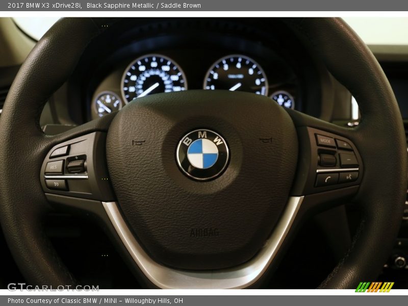 Black Sapphire Metallic / Saddle Brown 2017 BMW X3 xDrive28i