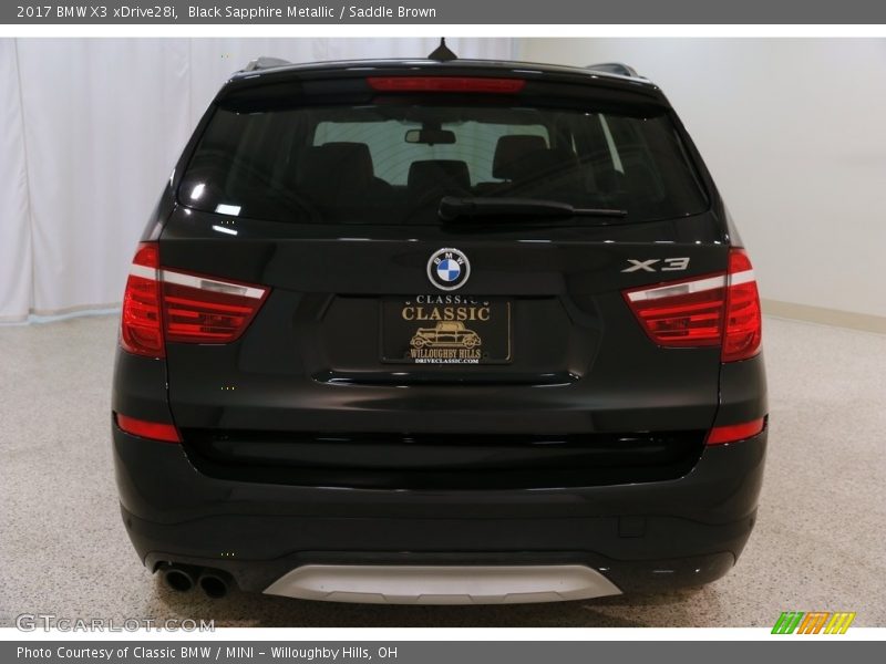 Black Sapphire Metallic / Saddle Brown 2017 BMW X3 xDrive28i