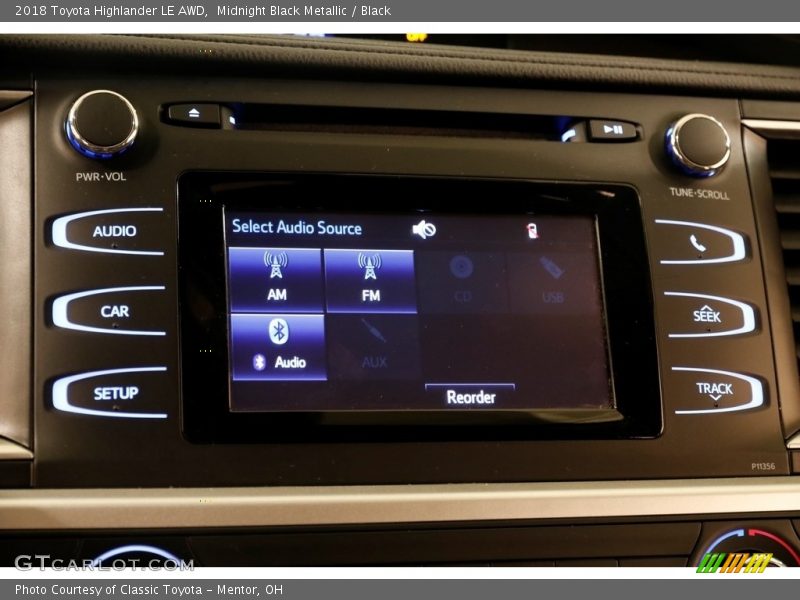 Midnight Black Metallic / Black 2018 Toyota Highlander LE AWD