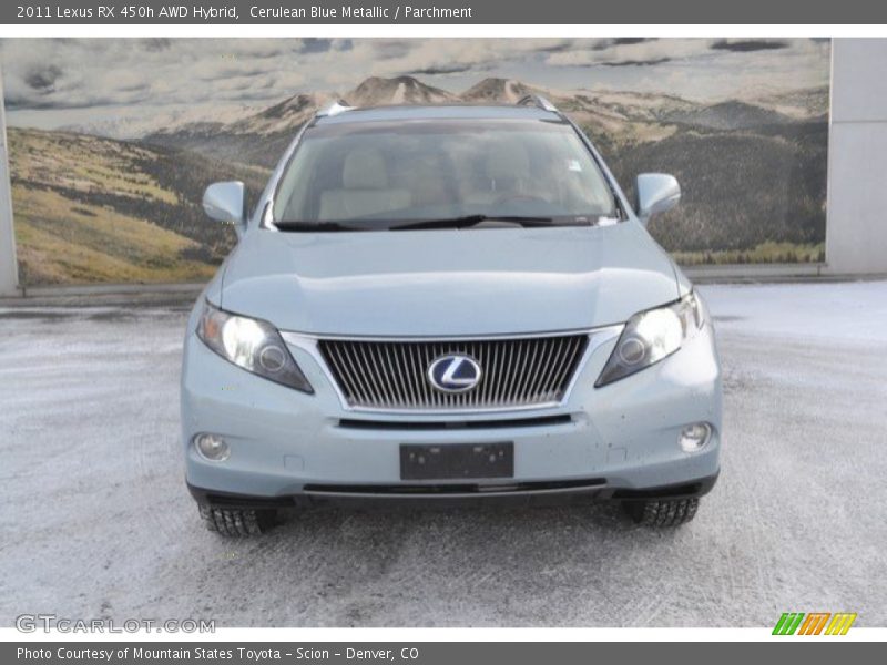Cerulean Blue Metallic / Parchment 2011 Lexus RX 450h AWD Hybrid