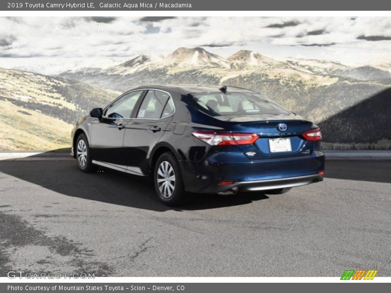 Galactic Aqua Mica / Macadamia 2019 Toyota Camry Hybrid LE