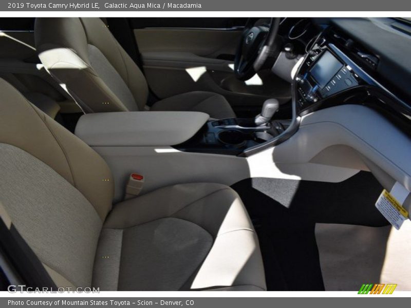 Galactic Aqua Mica / Macadamia 2019 Toyota Camry Hybrid LE
