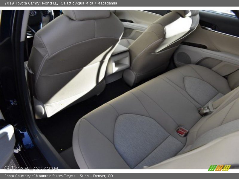 Galactic Aqua Mica / Macadamia 2019 Toyota Camry Hybrid LE
