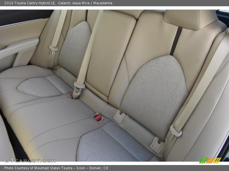 Galactic Aqua Mica / Macadamia 2019 Toyota Camry Hybrid LE