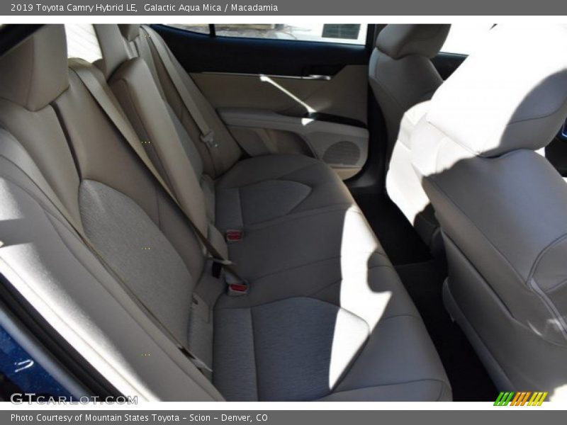 Galactic Aqua Mica / Macadamia 2019 Toyota Camry Hybrid LE