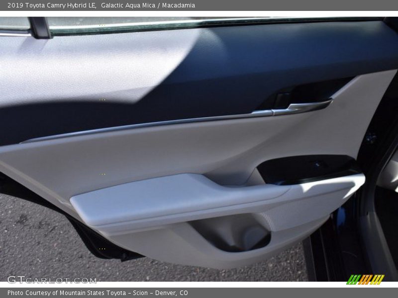 Galactic Aqua Mica / Macadamia 2019 Toyota Camry Hybrid LE