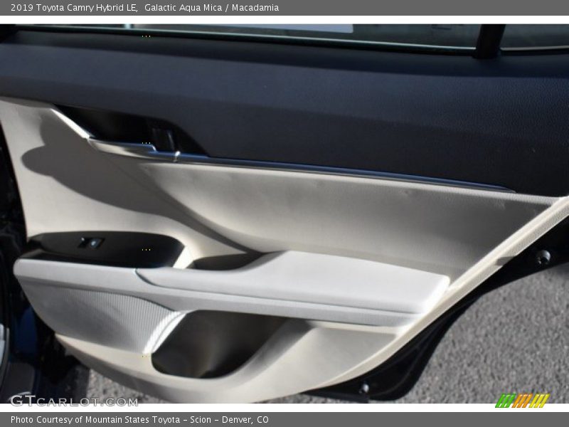 Galactic Aqua Mica / Macadamia 2019 Toyota Camry Hybrid LE