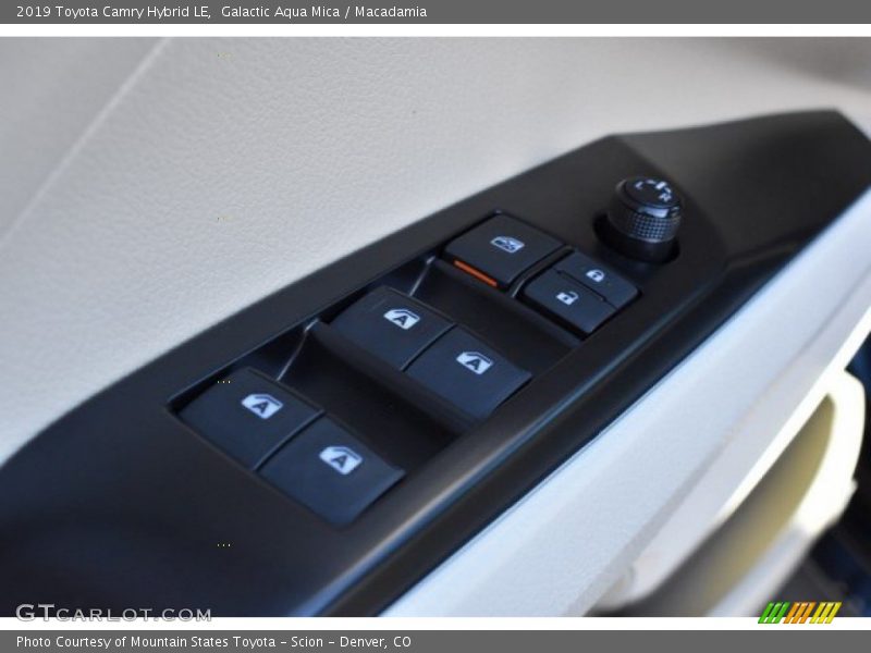 Galactic Aqua Mica / Macadamia 2019 Toyota Camry Hybrid LE