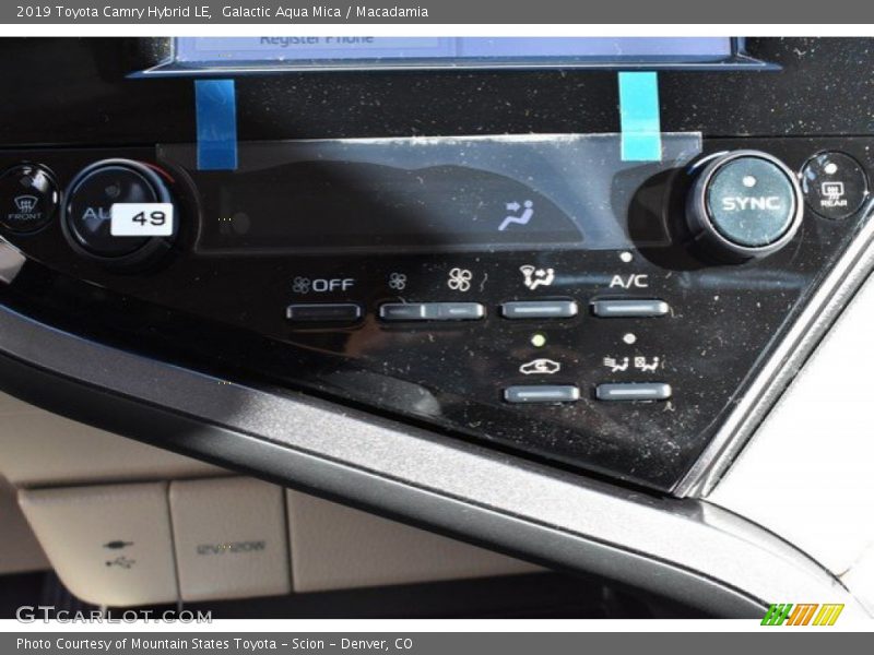 Galactic Aqua Mica / Macadamia 2019 Toyota Camry Hybrid LE