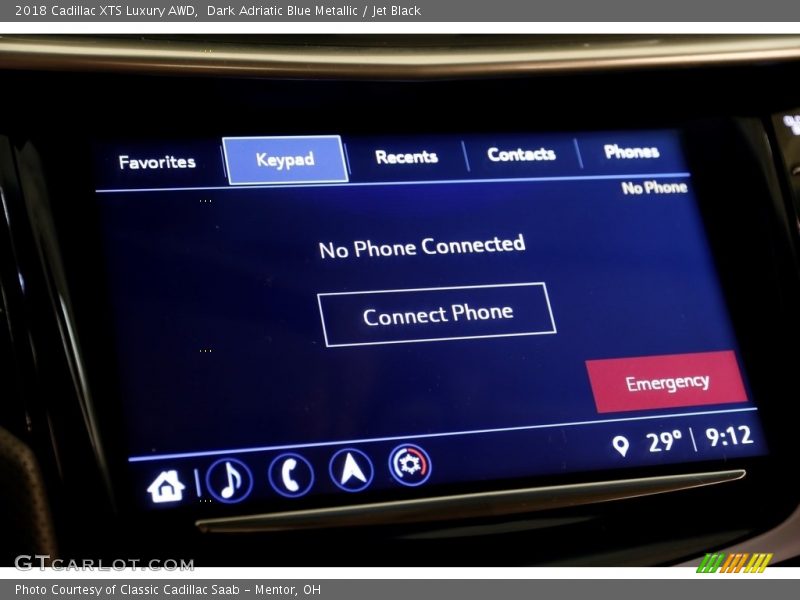 Dark Adriatic Blue Metallic / Jet Black 2018 Cadillac XTS Luxury AWD