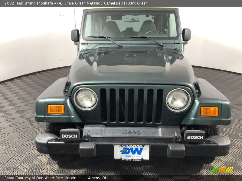 Shale Green Metallic / Camel Beige/Dark Green 2002 Jeep Wrangler Sahara 4x4