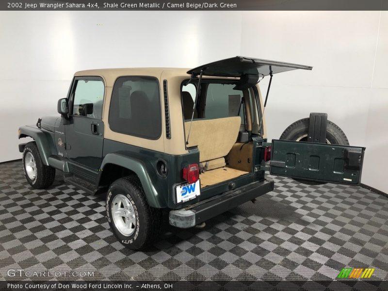 Shale Green Metallic / Camel Beige/Dark Green 2002 Jeep Wrangler Sahara 4x4