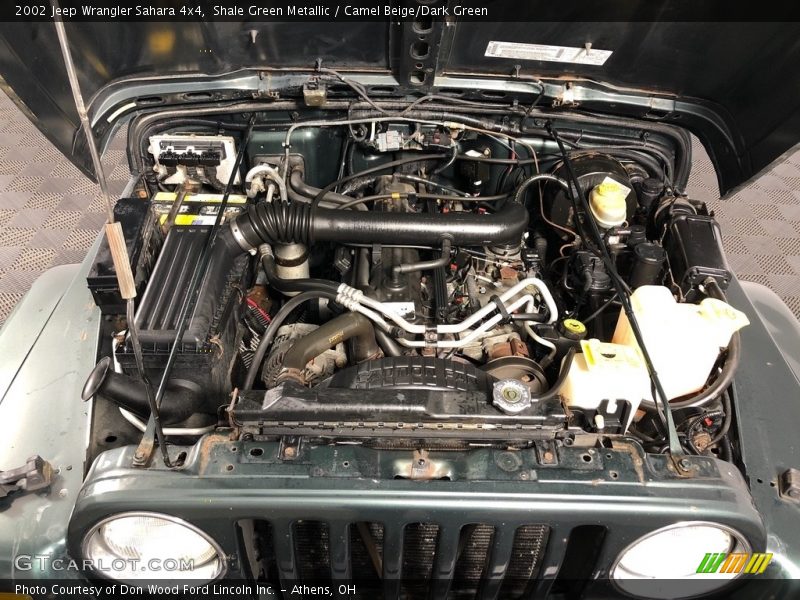 Shale Green Metallic / Camel Beige/Dark Green 2002 Jeep Wrangler Sahara 4x4