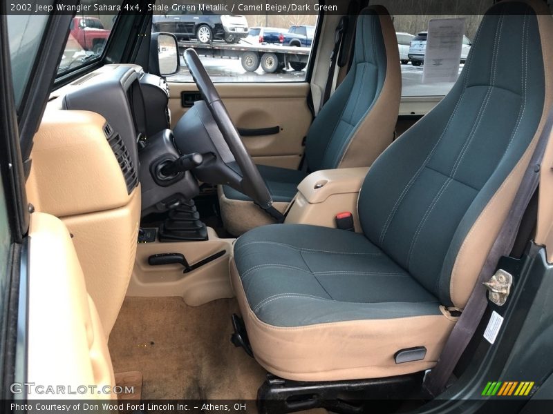 Shale Green Metallic / Camel Beige/Dark Green 2002 Jeep Wrangler Sahara 4x4