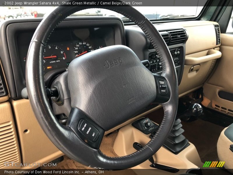 Shale Green Metallic / Camel Beige/Dark Green 2002 Jeep Wrangler Sahara 4x4