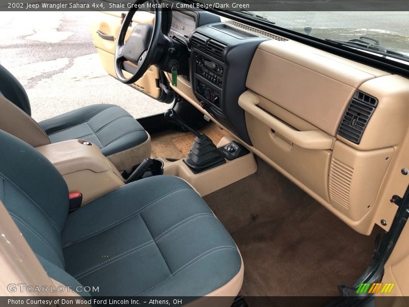 Shale Green Metallic / Camel Beige/Dark Green 2002 Jeep Wrangler Sahara 4x4