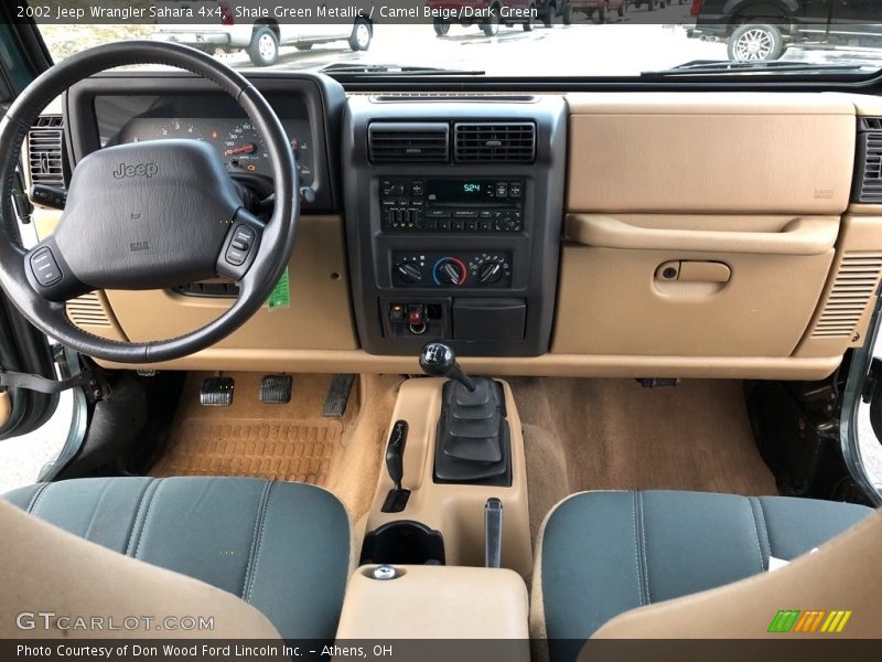 Shale Green Metallic / Camel Beige/Dark Green 2002 Jeep Wrangler Sahara 4x4