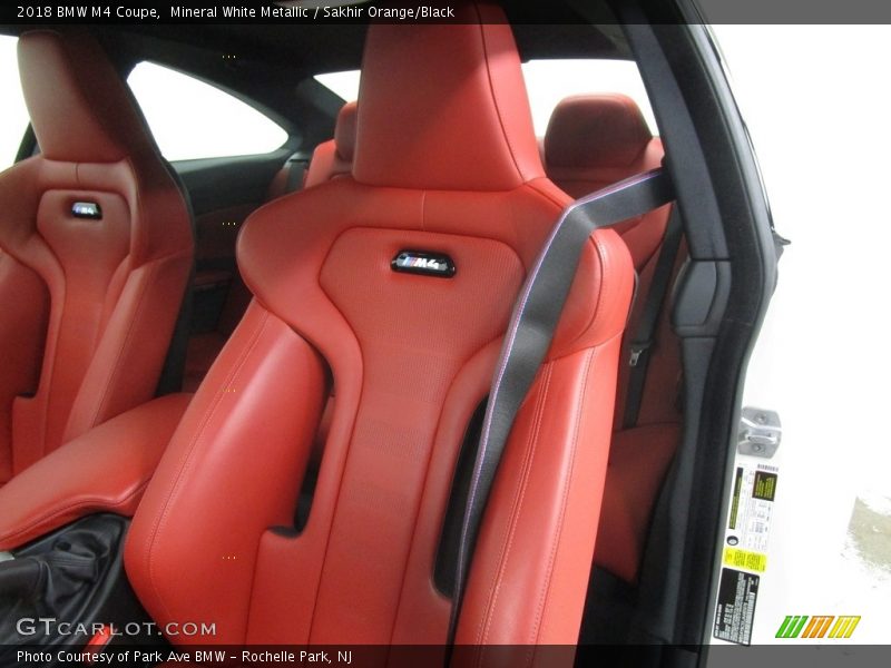 Mineral White Metallic / Sakhir Orange/Black 2018 BMW M4 Coupe
