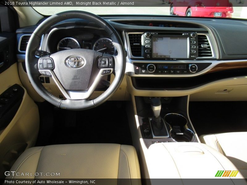 Midnight Black Metallic / Almond 2018 Toyota Highlander Limited AWD