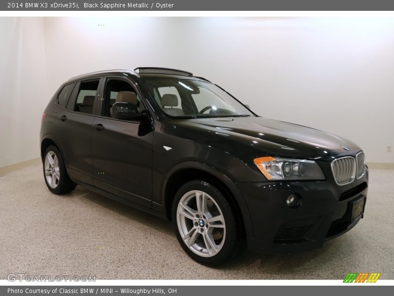 Black Sapphire Metallic / Oyster 2014 BMW X3 xDrive35i