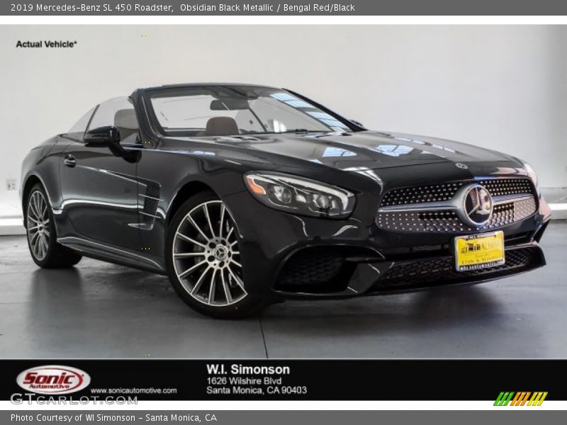 Obsidian Black Metallic / Bengal Red/Black 2019 Mercedes-Benz SL 450 Roadster