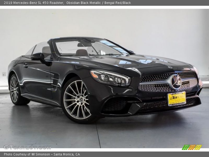 Obsidian Black Metallic / Bengal Red/Black 2019 Mercedes-Benz SL 450 Roadster