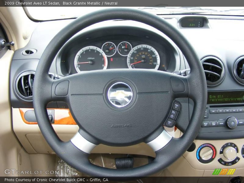 Black Granite Metallic / Neutral 2009 Chevrolet Aveo LT Sedan