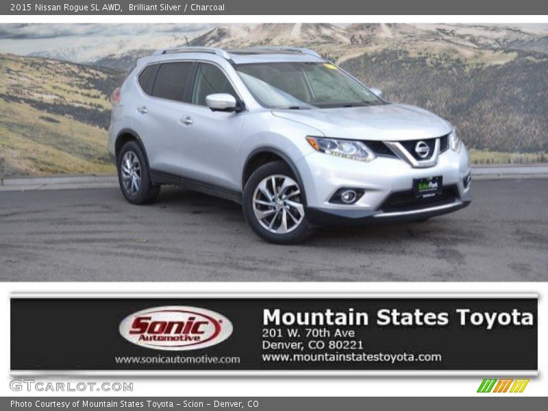 Brilliant Silver / Charcoal 2015 Nissan Rogue SL AWD
