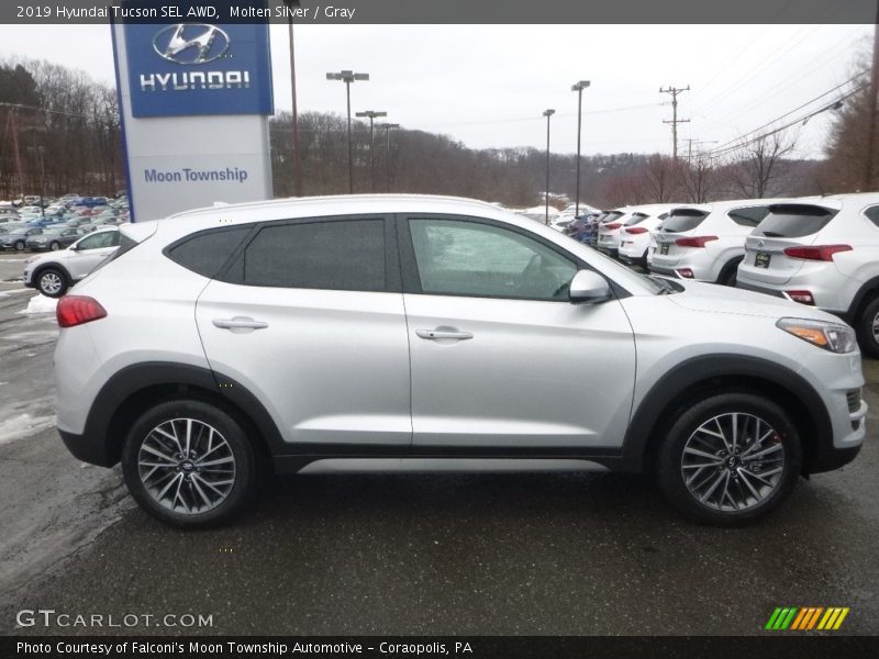 Molten Silver / Gray 2019 Hyundai Tucson SEL AWD