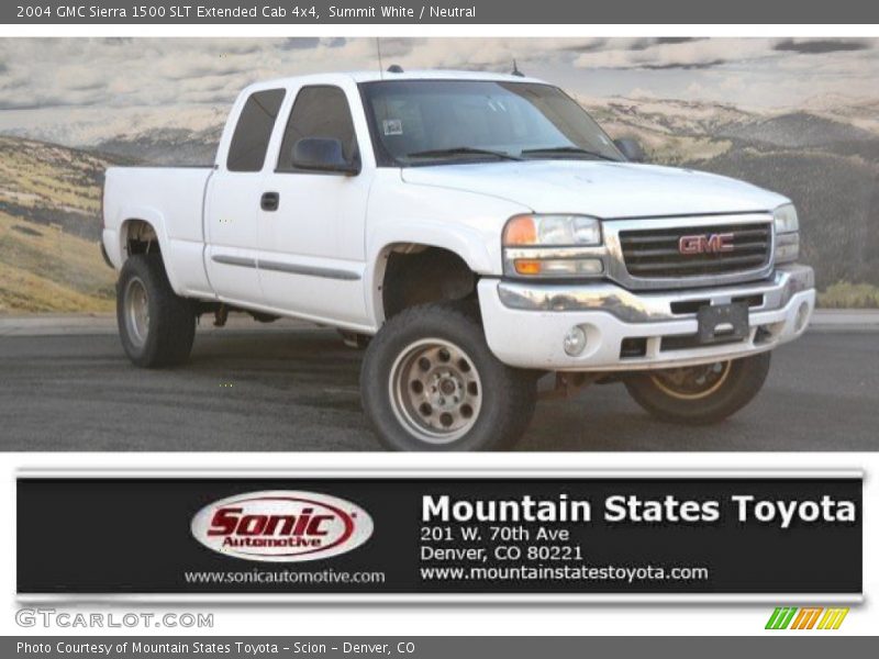 Summit White / Neutral 2004 GMC Sierra 1500 SLT Extended Cab 4x4