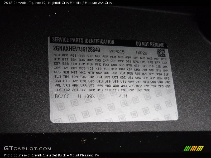 Nightfall Gray Metallic / Medium Ash Gray 2018 Chevrolet Equinox LS