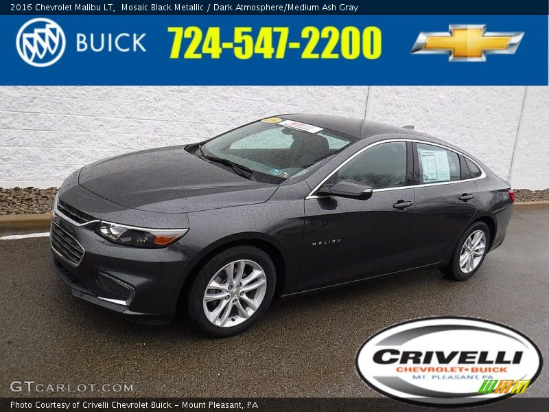 Mosaic Black Metallic / Dark Atmosphere/Medium Ash Gray 2016 Chevrolet Malibu LT